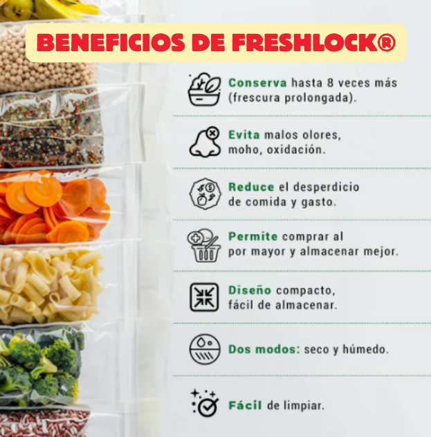 FreshLock® + 1 Rollo de bolsas de 5 mts. de REGALO