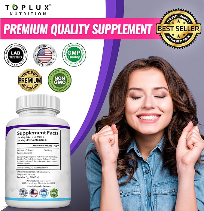 Collagen Peptides Troplux Nutrition - Fortalece piel, cabello y articulaciones de forma diaria