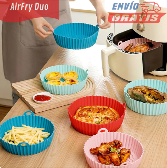 2 Bandejas Airfry Duo de Silicona Para Airfryer