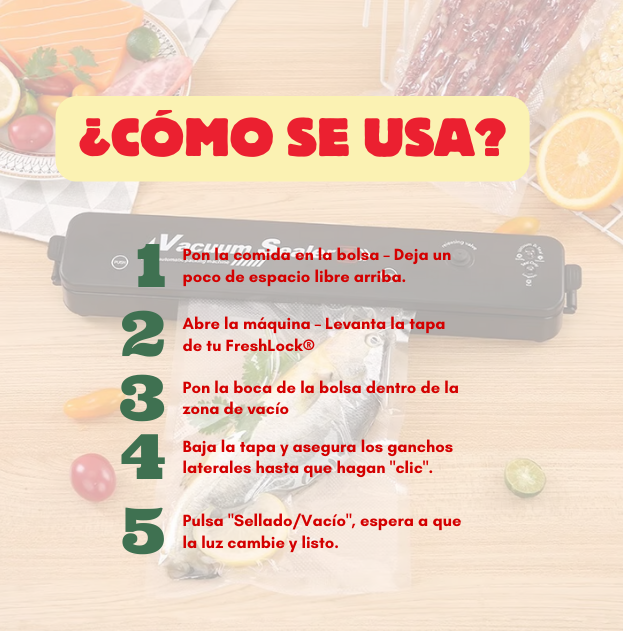 FreshLock® + 1 Rollo de bolsas de 5 mts. de REGALO