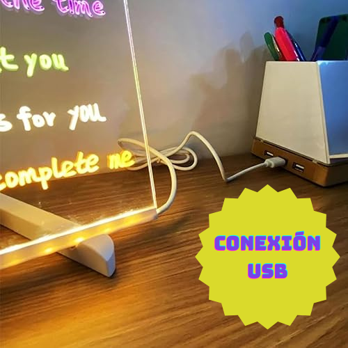 Pizarra Lampara LED Acrílica +7 Colores