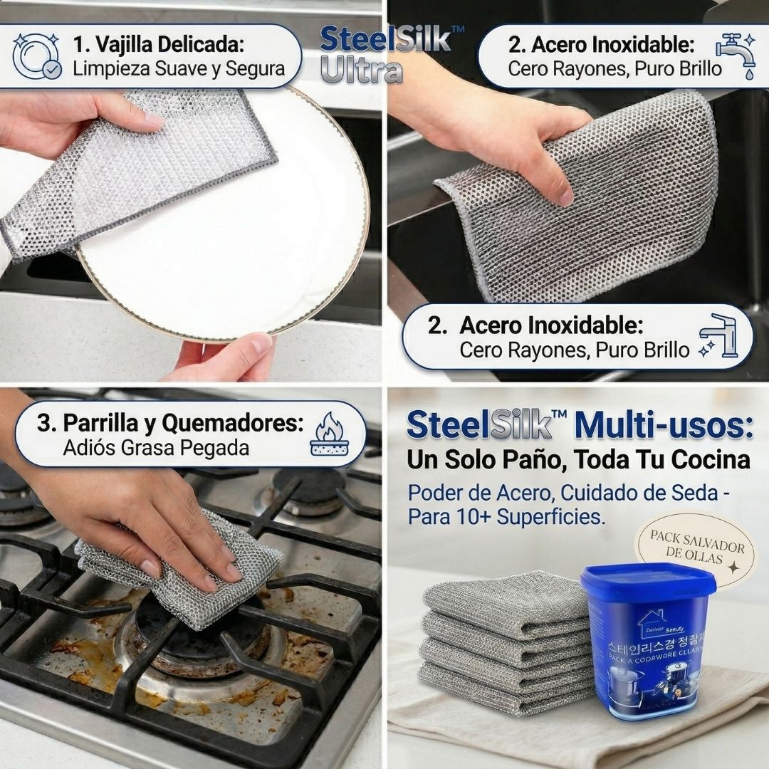 SteelSilk™ - Limpieza profunda en ollas y sartenes