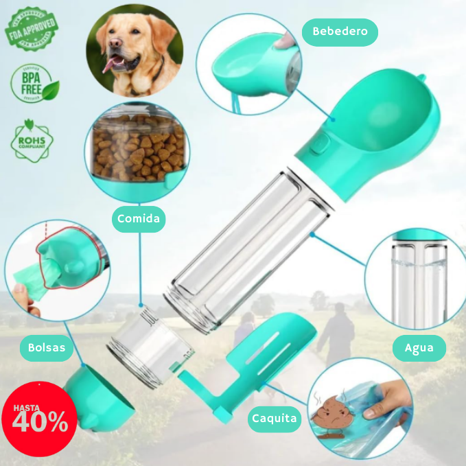 Botella Multifuncional 3 En 1 Para Mascota