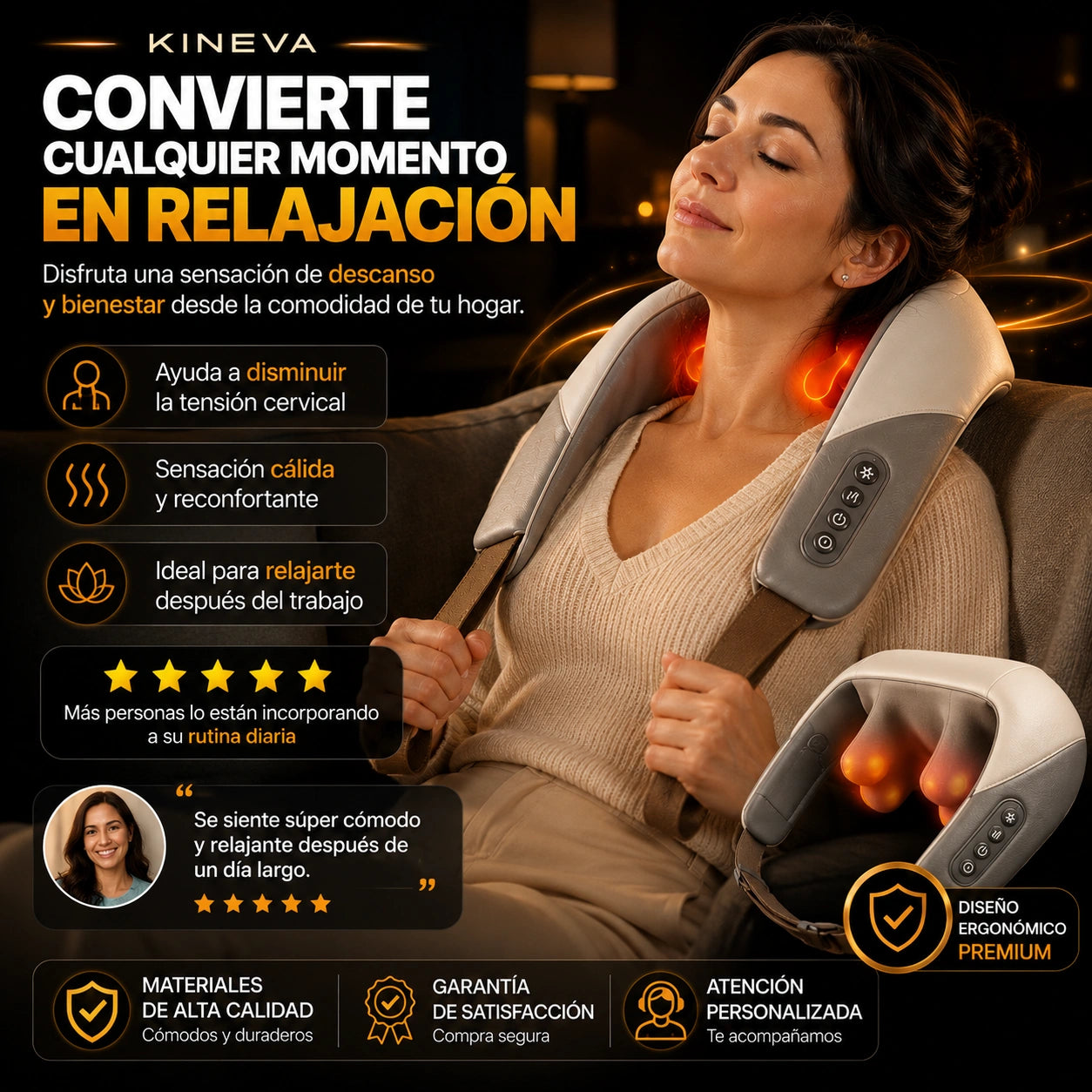 Kineva Masajeador Cuello Y Espalda