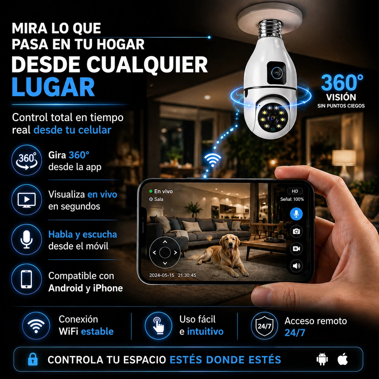 Cámara Wifi 360°